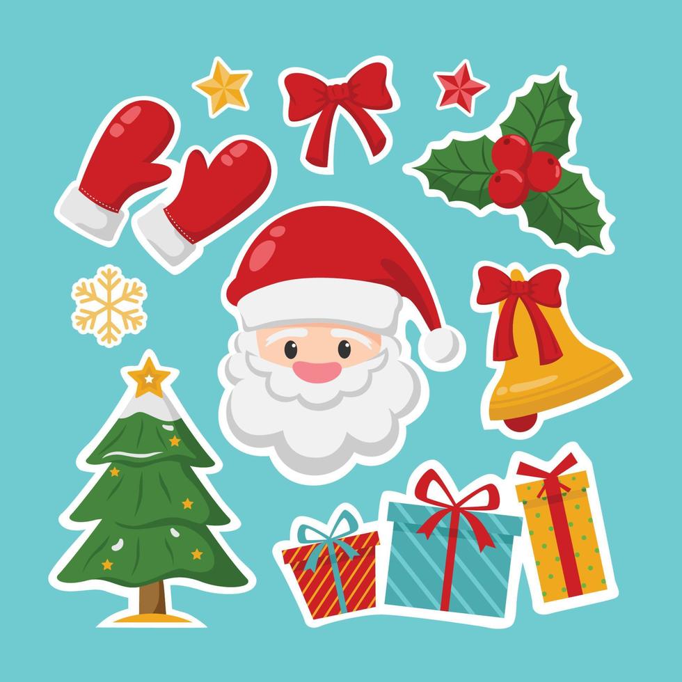 Christmas Santa Sticker Set vector