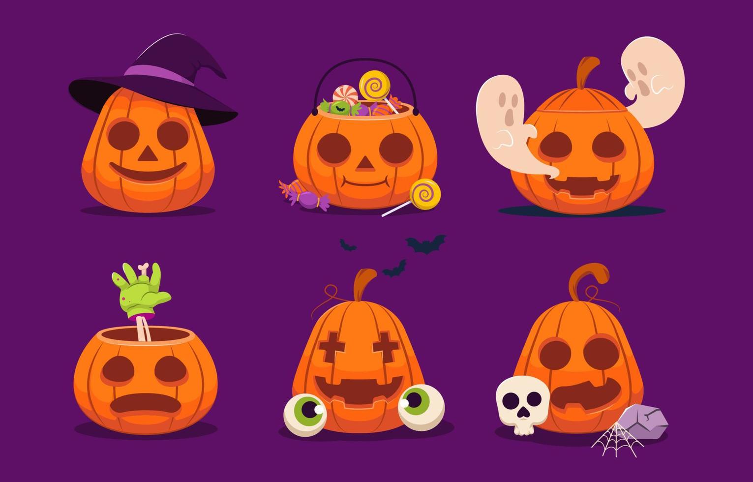 personaje de halloween de jack o lantern vector