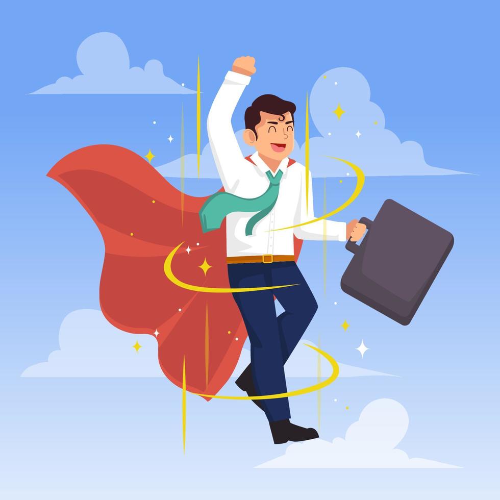 Male Employee Level Up vector