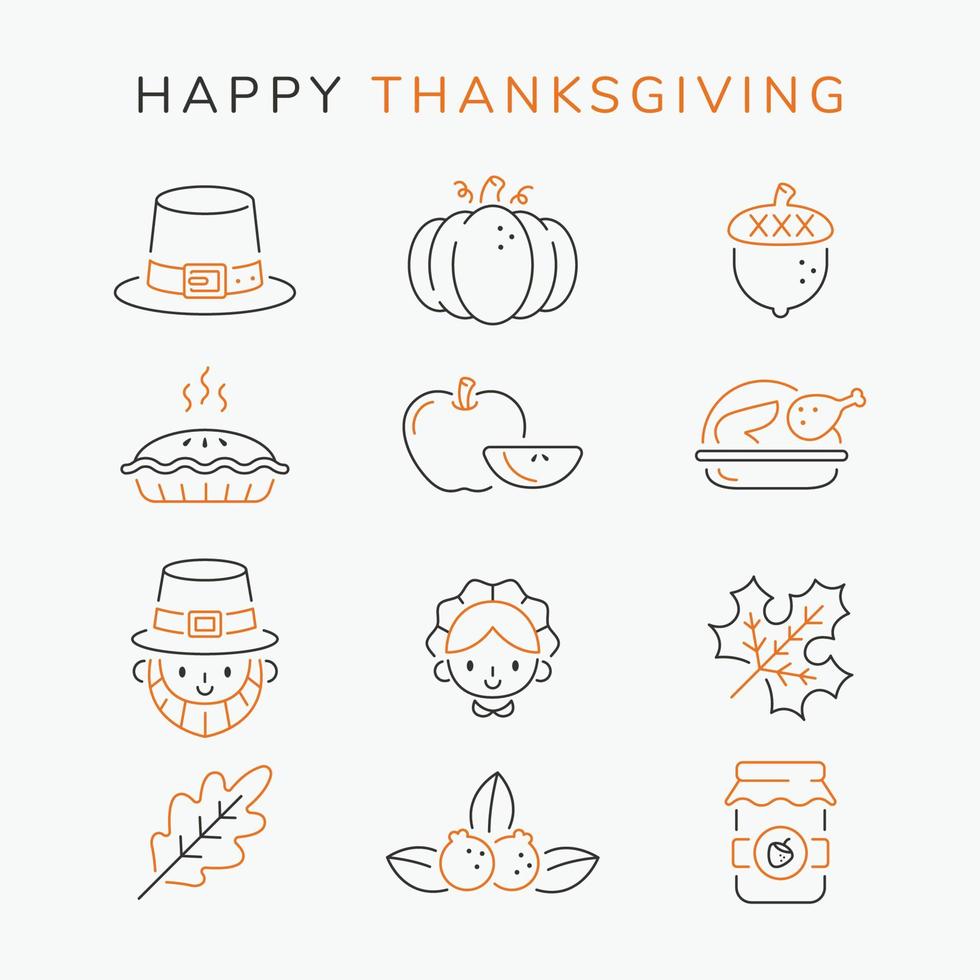 Thanksgiving Day Outline Icon vector