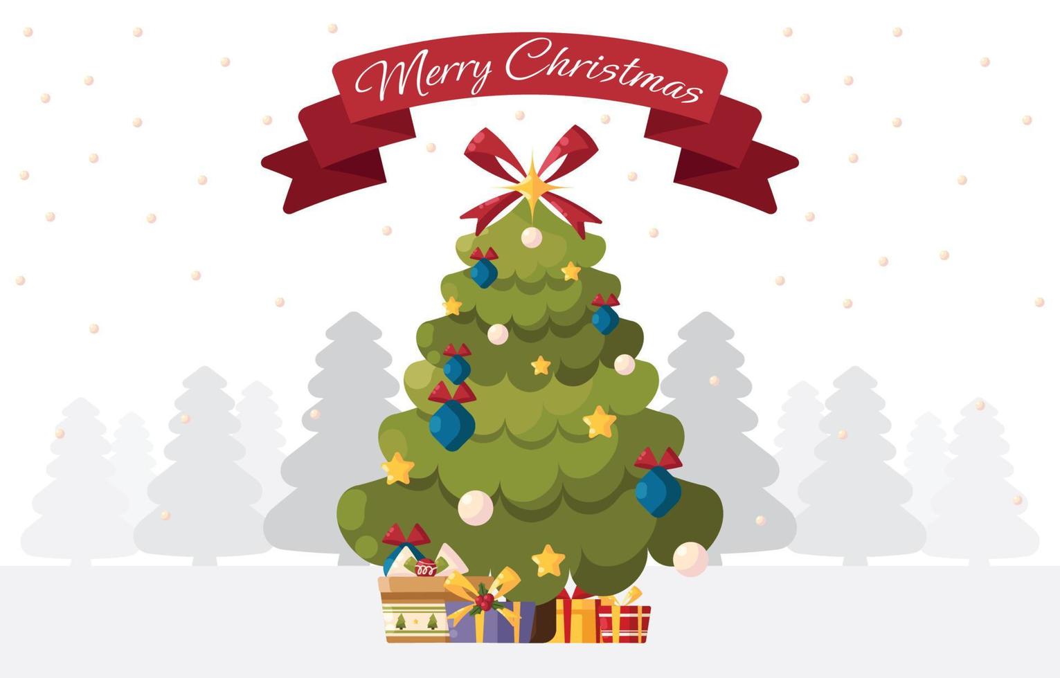 White Christmas Tree Background vector