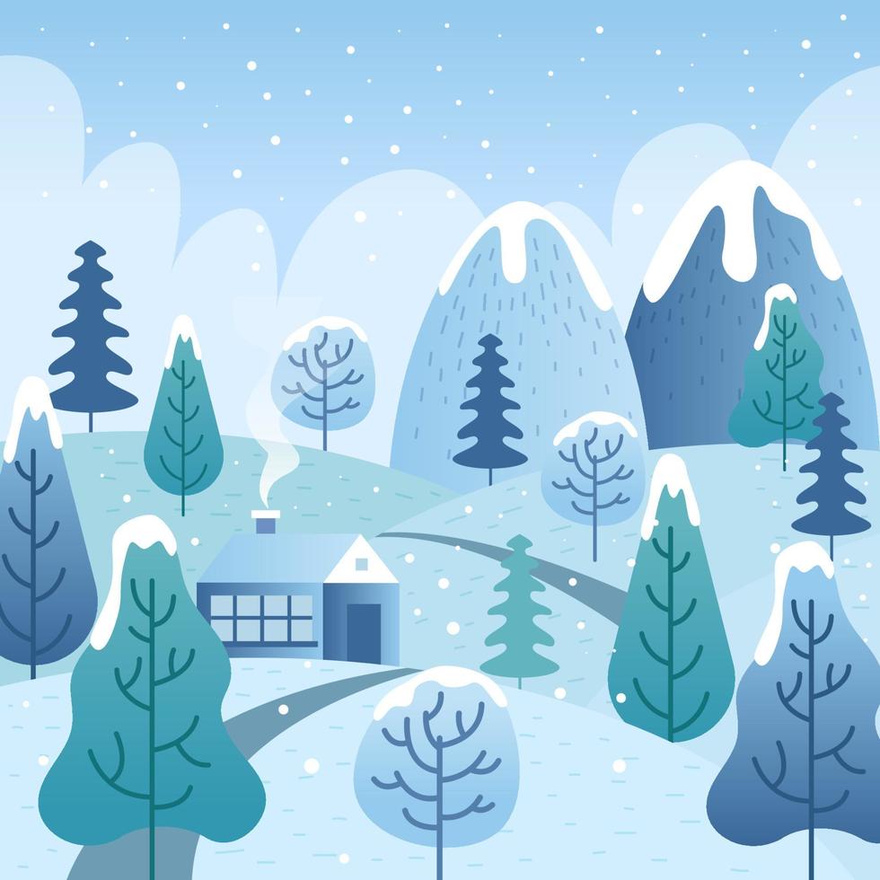 Winter Scenery Concept vector