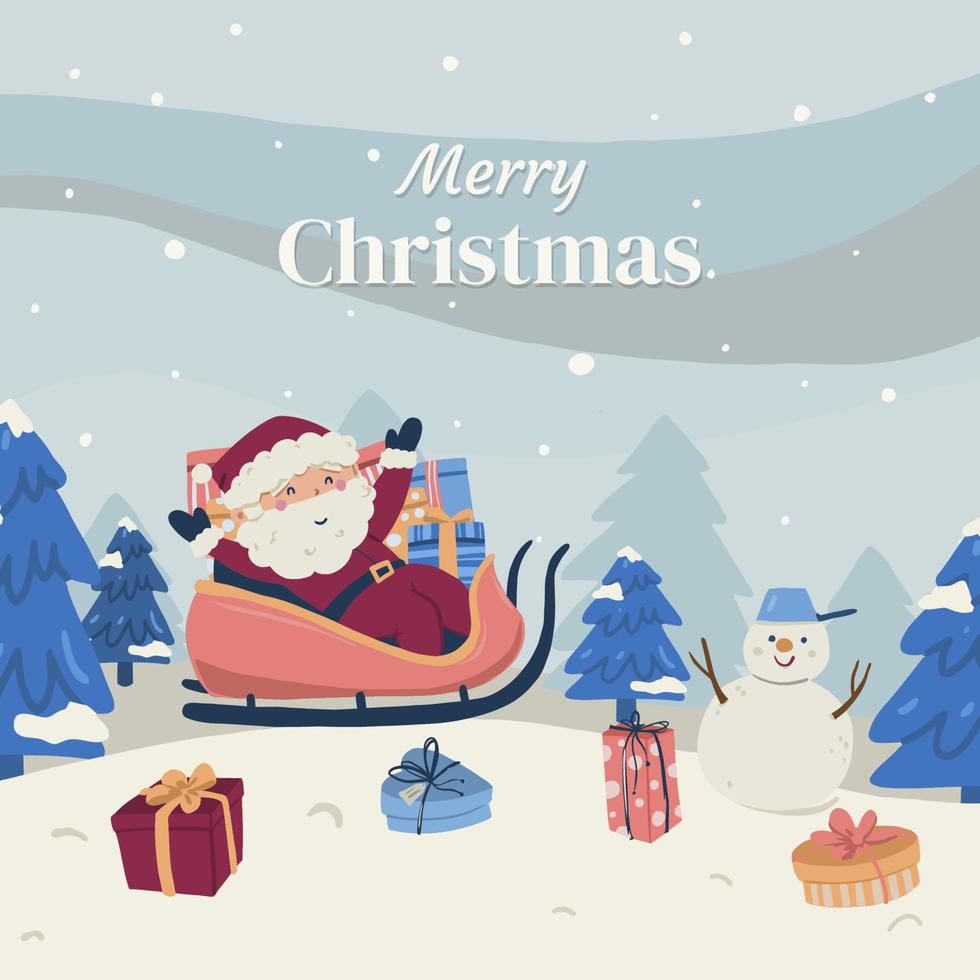 Santa Delivers Gifts Background vector