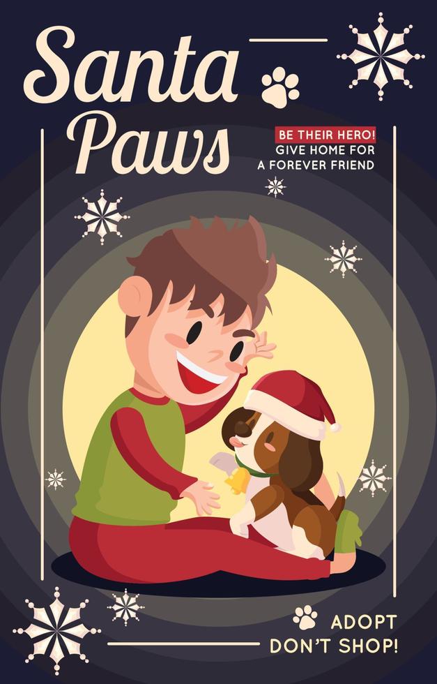Santa Paws Poster vector