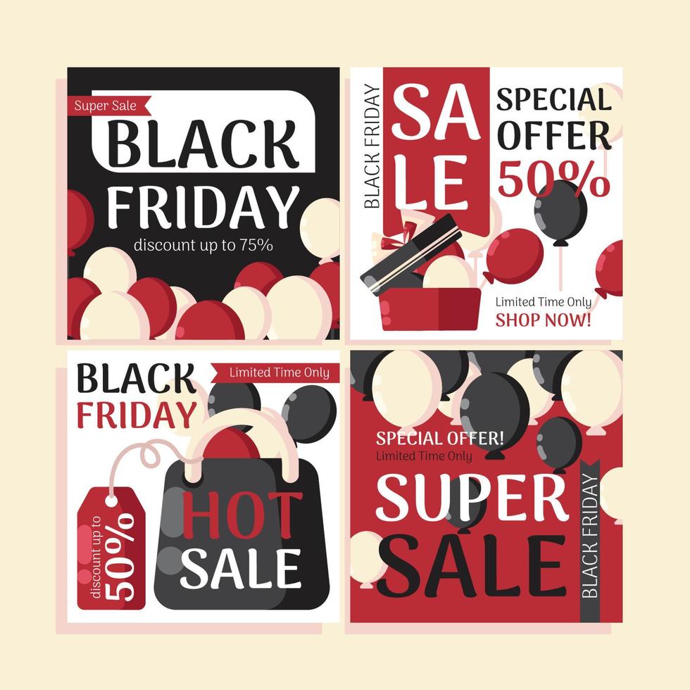 Black Friday Social Media Template vector