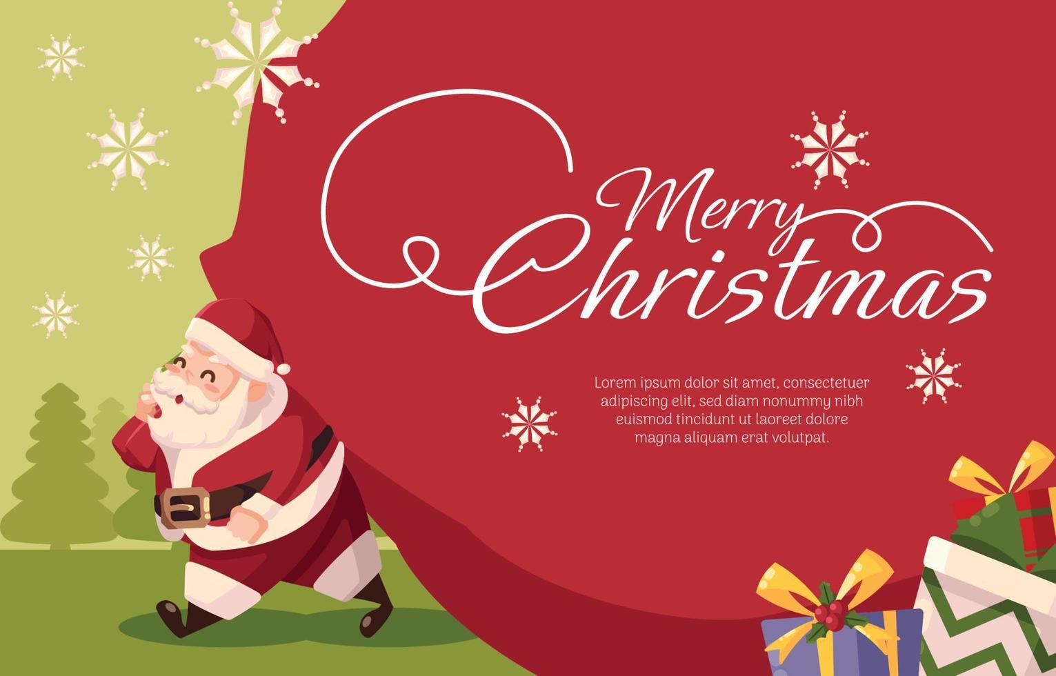 Santa Claus with Giant Gift Sack Background vector