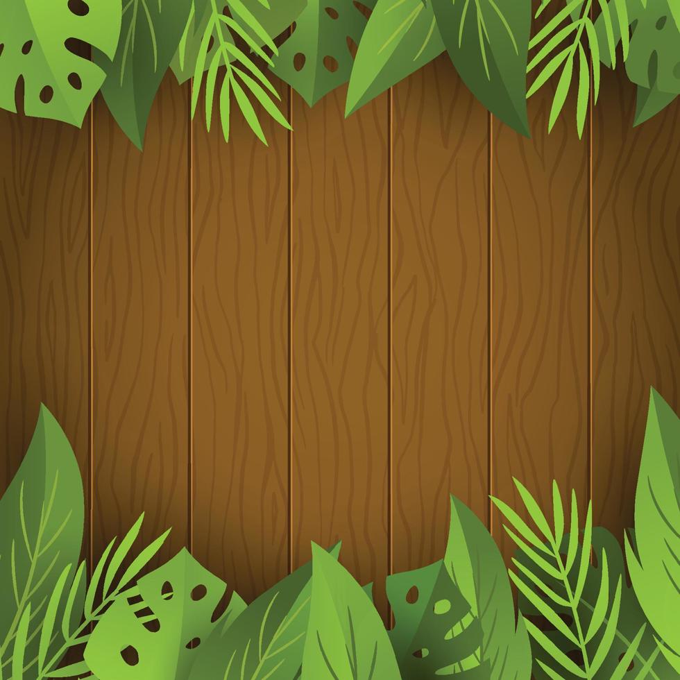 Wood and Foliages Background vector