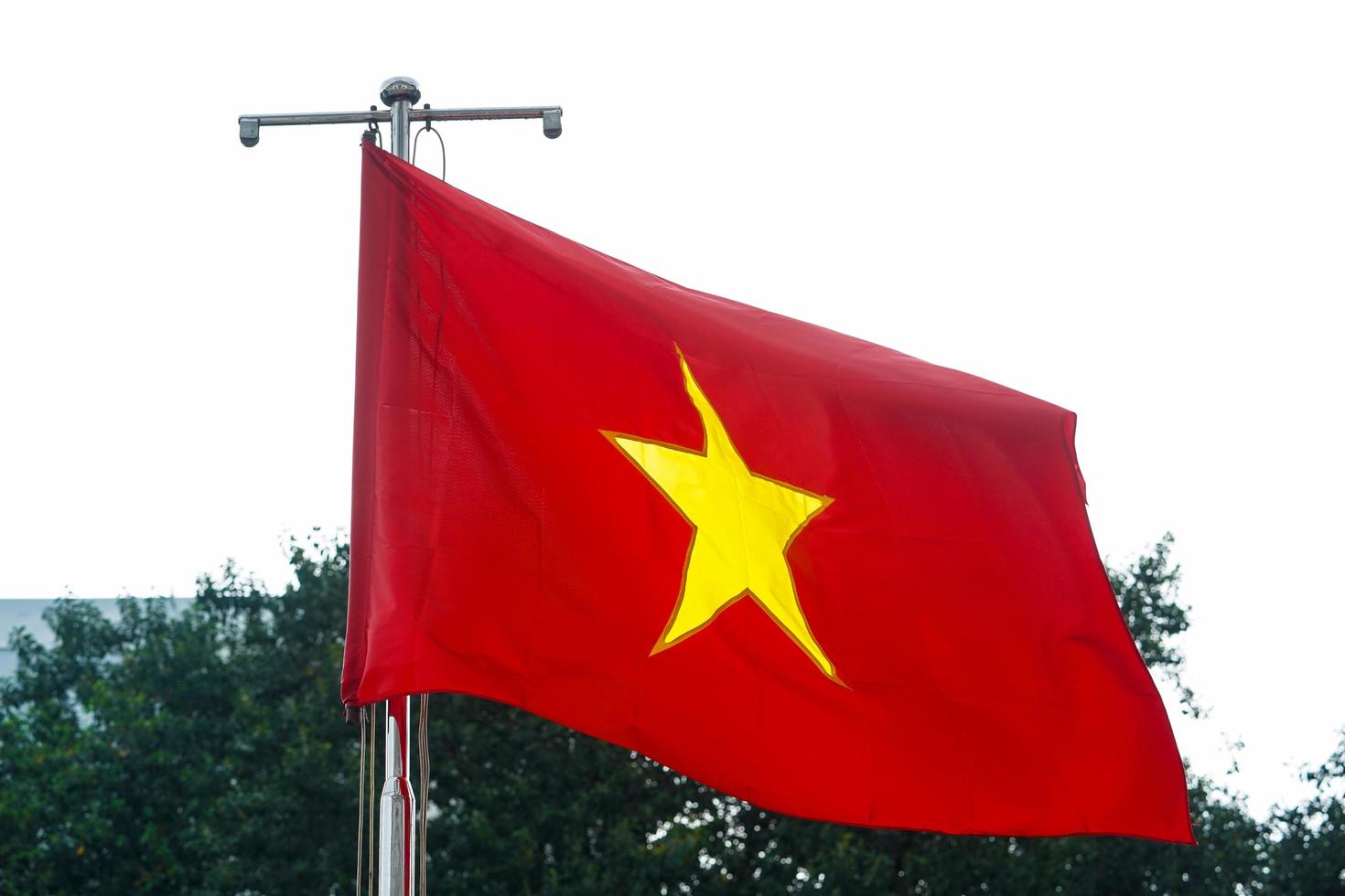 bandera vietnamita, bandera de vietnam, bandera roja con estrella amarilla foto