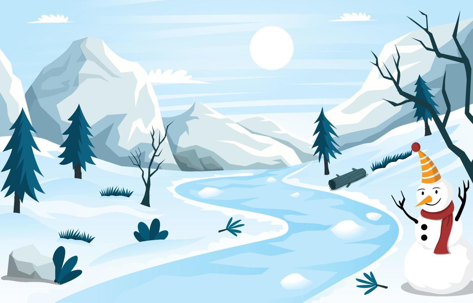 fondo de paisaje de invierno vector