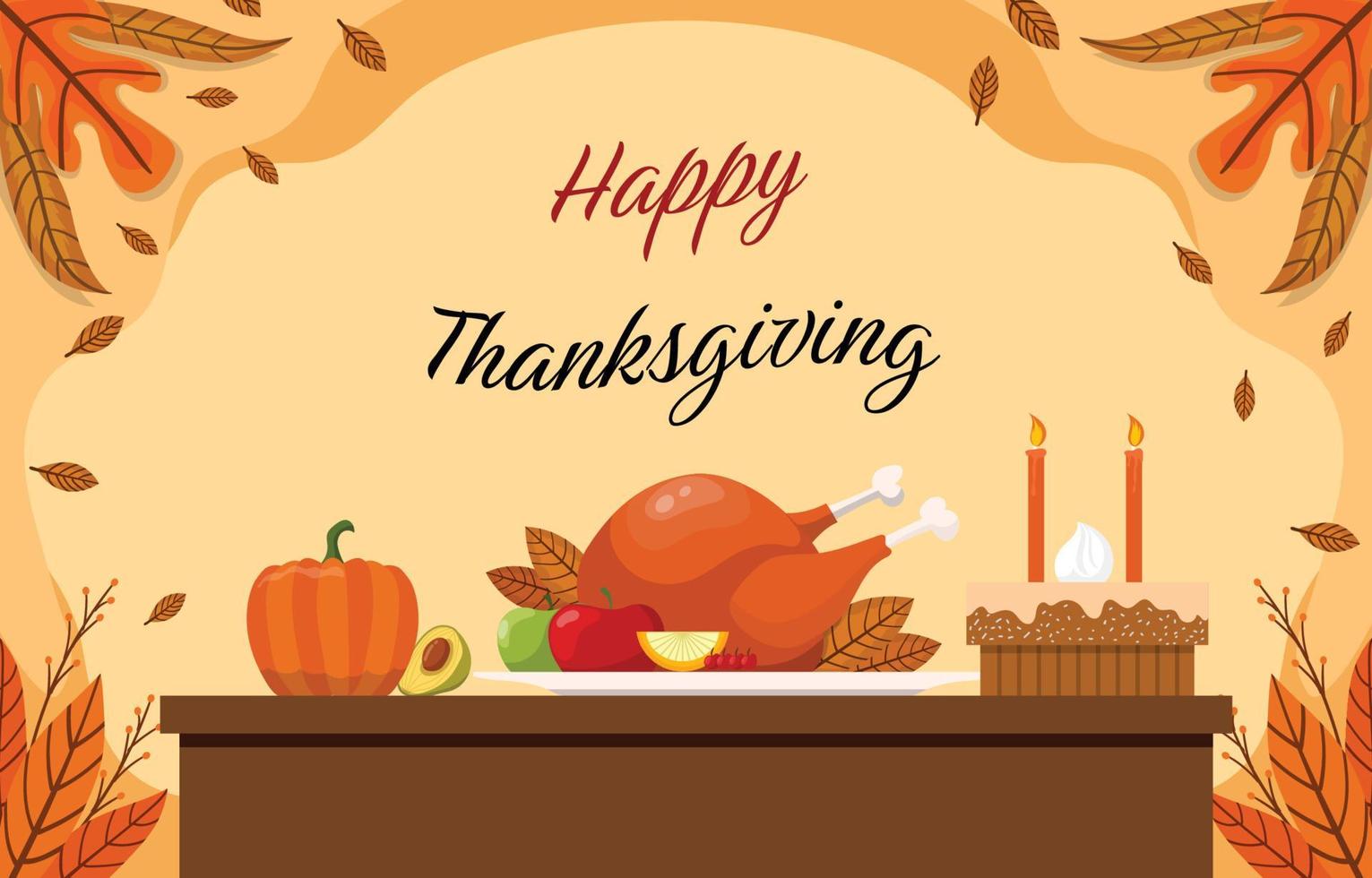 Hand Drawn Style Thanksgiving Background 3549768 Vector Art at Vecteezy
