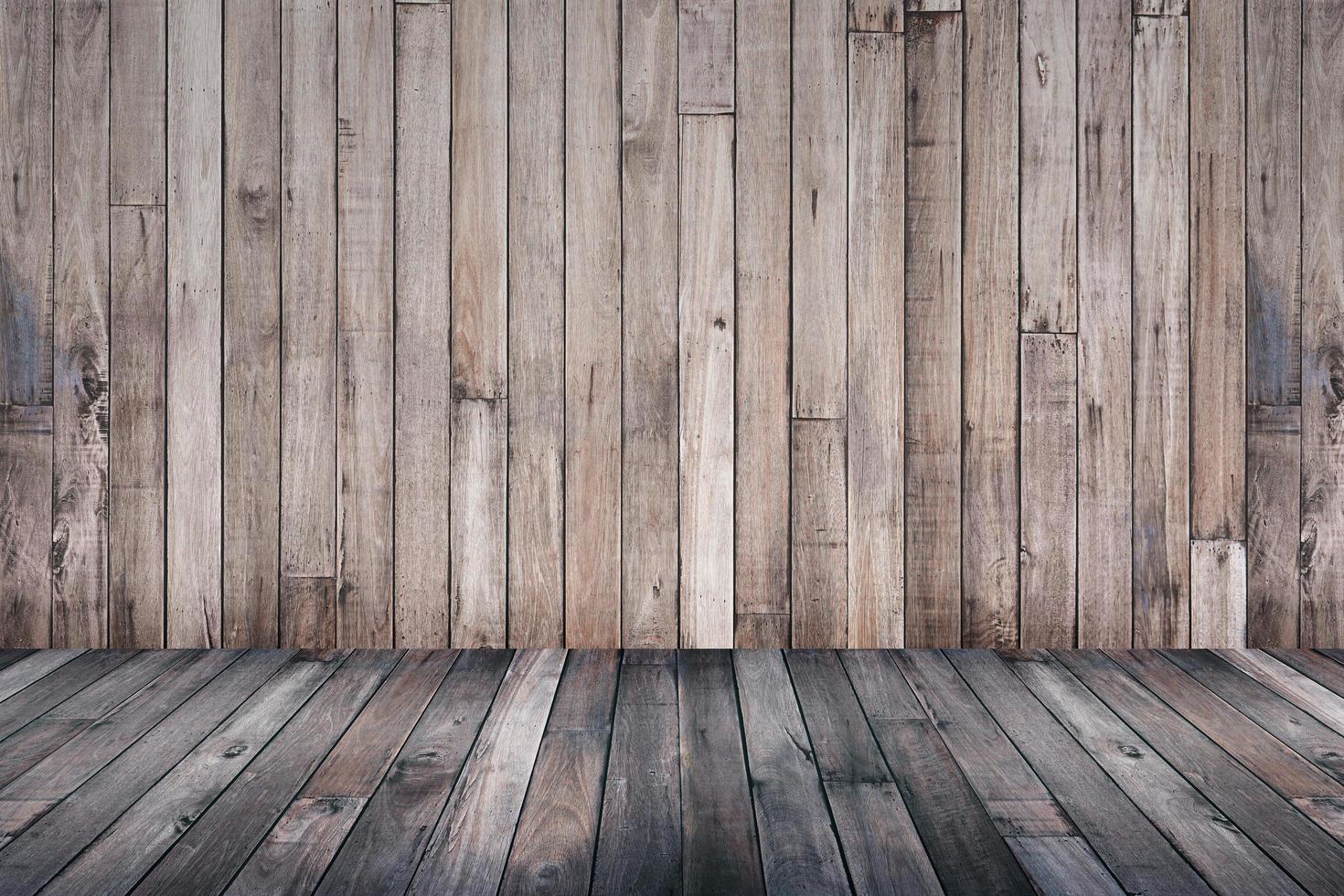 Old wooden background for montage or product presentation photo