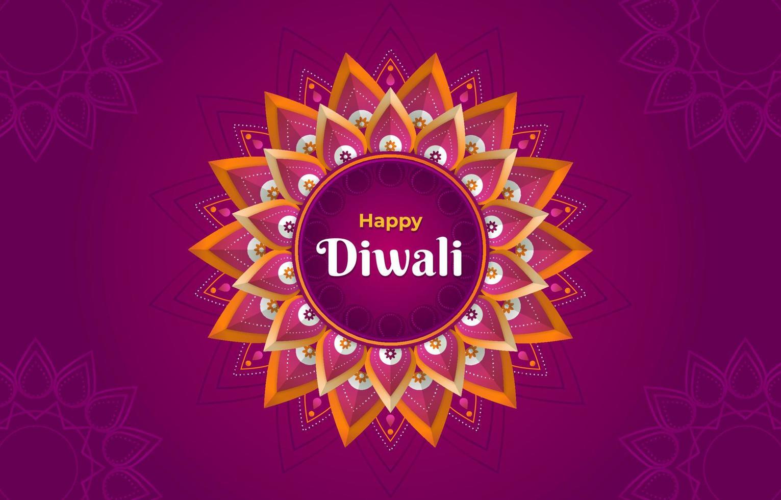 Diwali Purple Yellow Ornaments Background vector