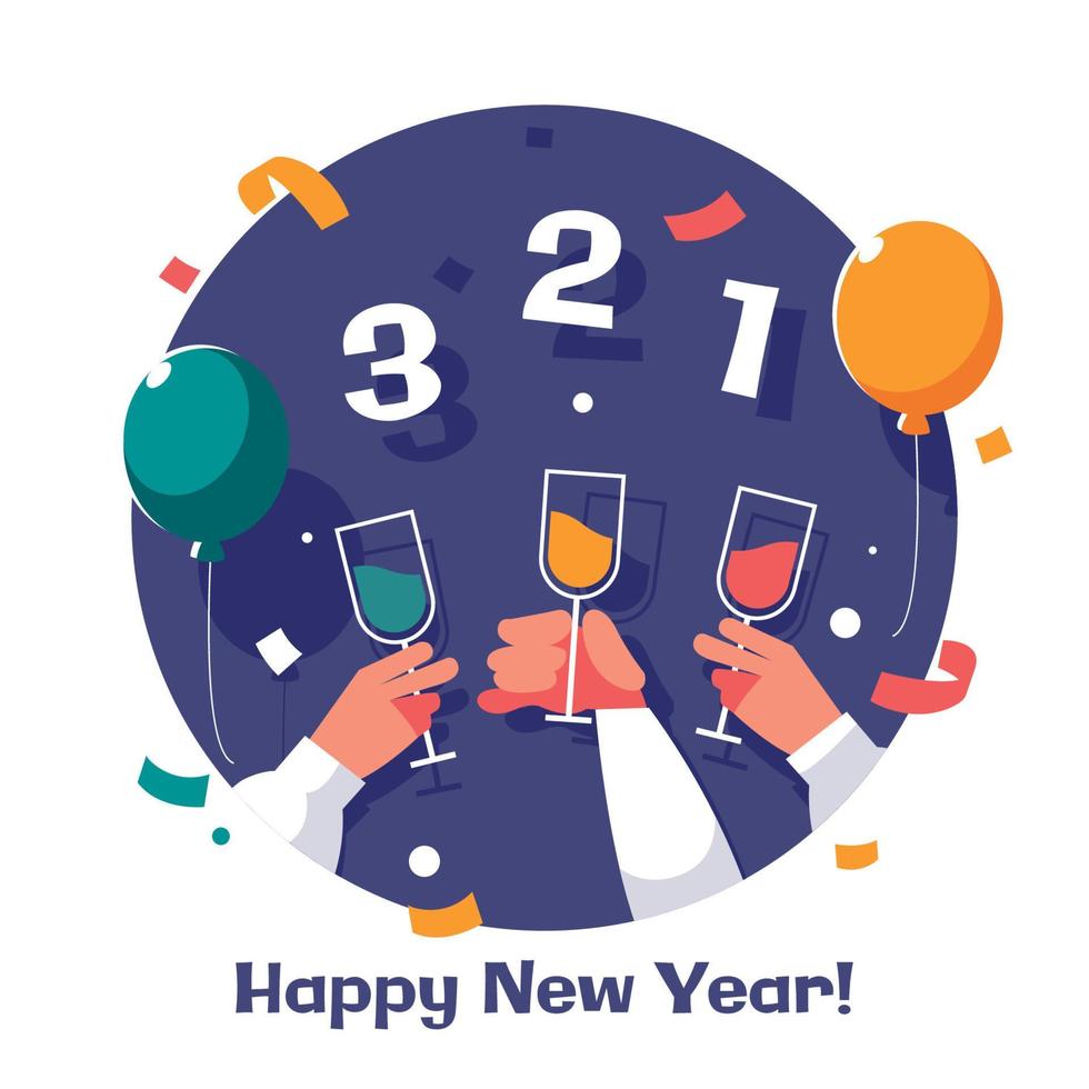 Happy People Doing New Year's Count Down vector