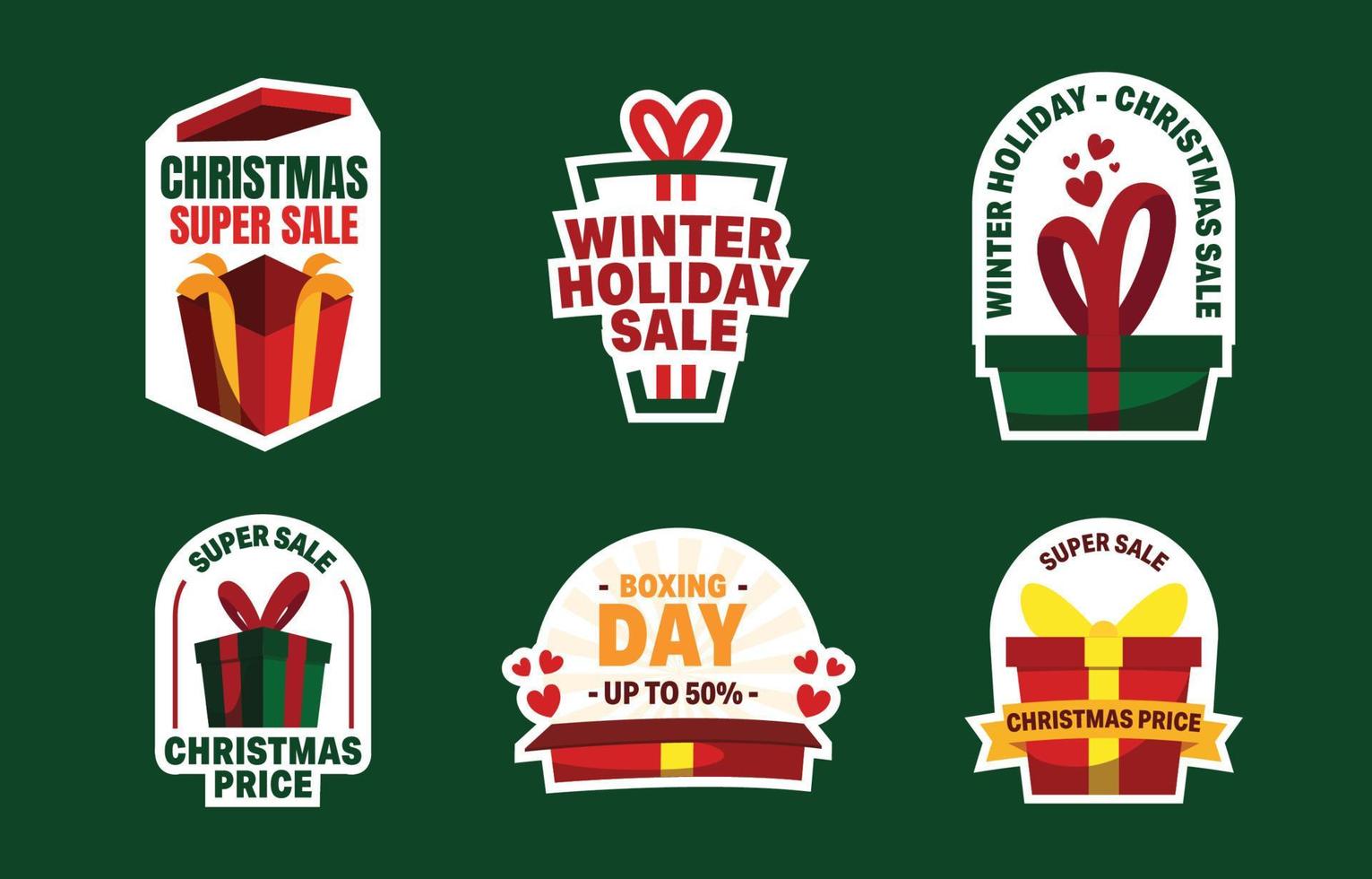 Christmas Gift Sale Label Collection vector