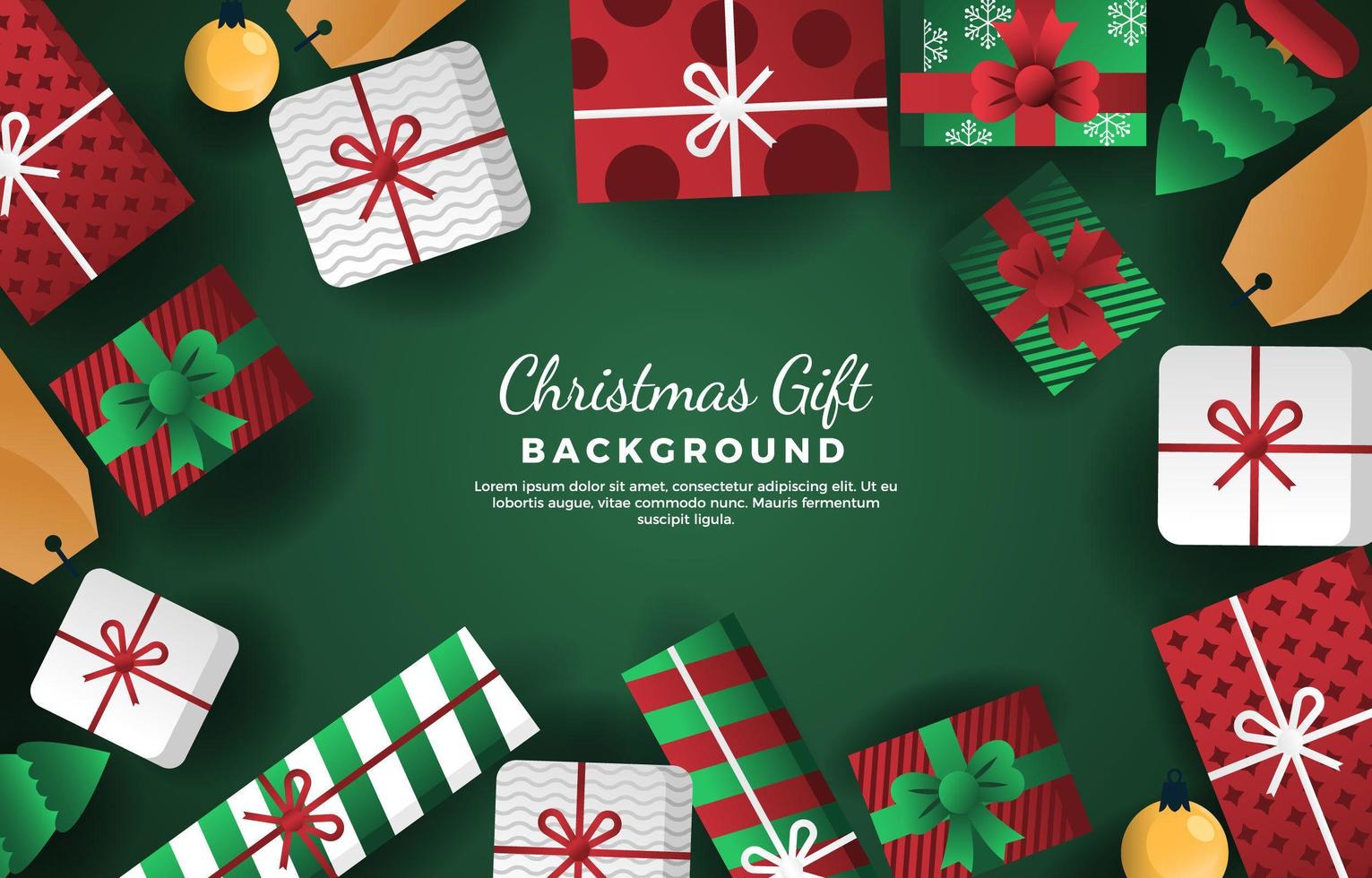 Background of Christmas Gift Boxes vector