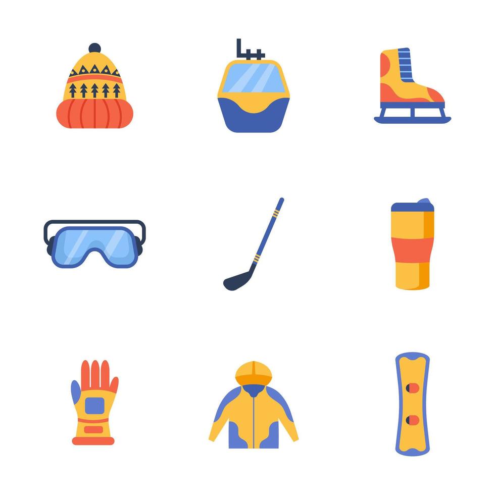 Set of Winter Activity Icons vector