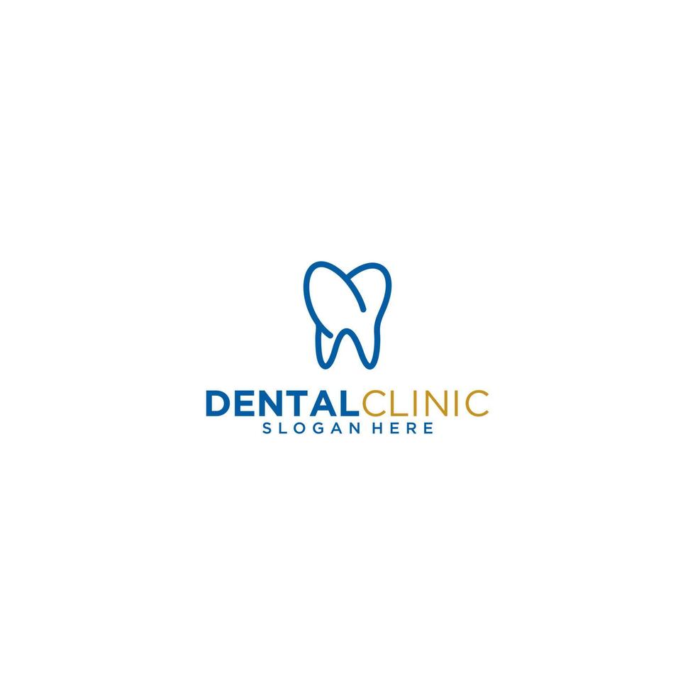 logotipo para una clínica dental con un logotipo dental simple que es fácil de recordar vector