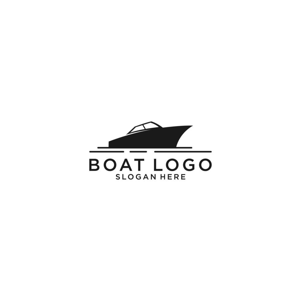 Logotipo de barco simple reconocible sobre fondo blanco. vector