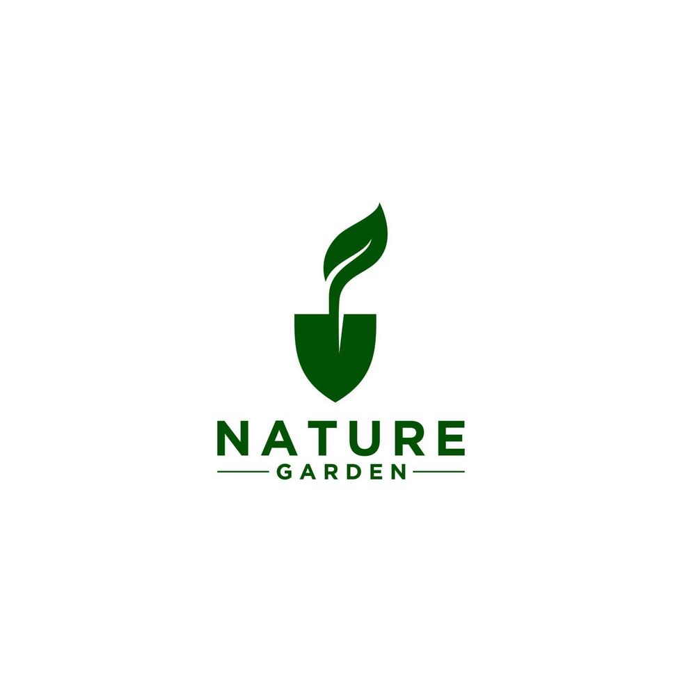 nature garden illustration logo on white background vector