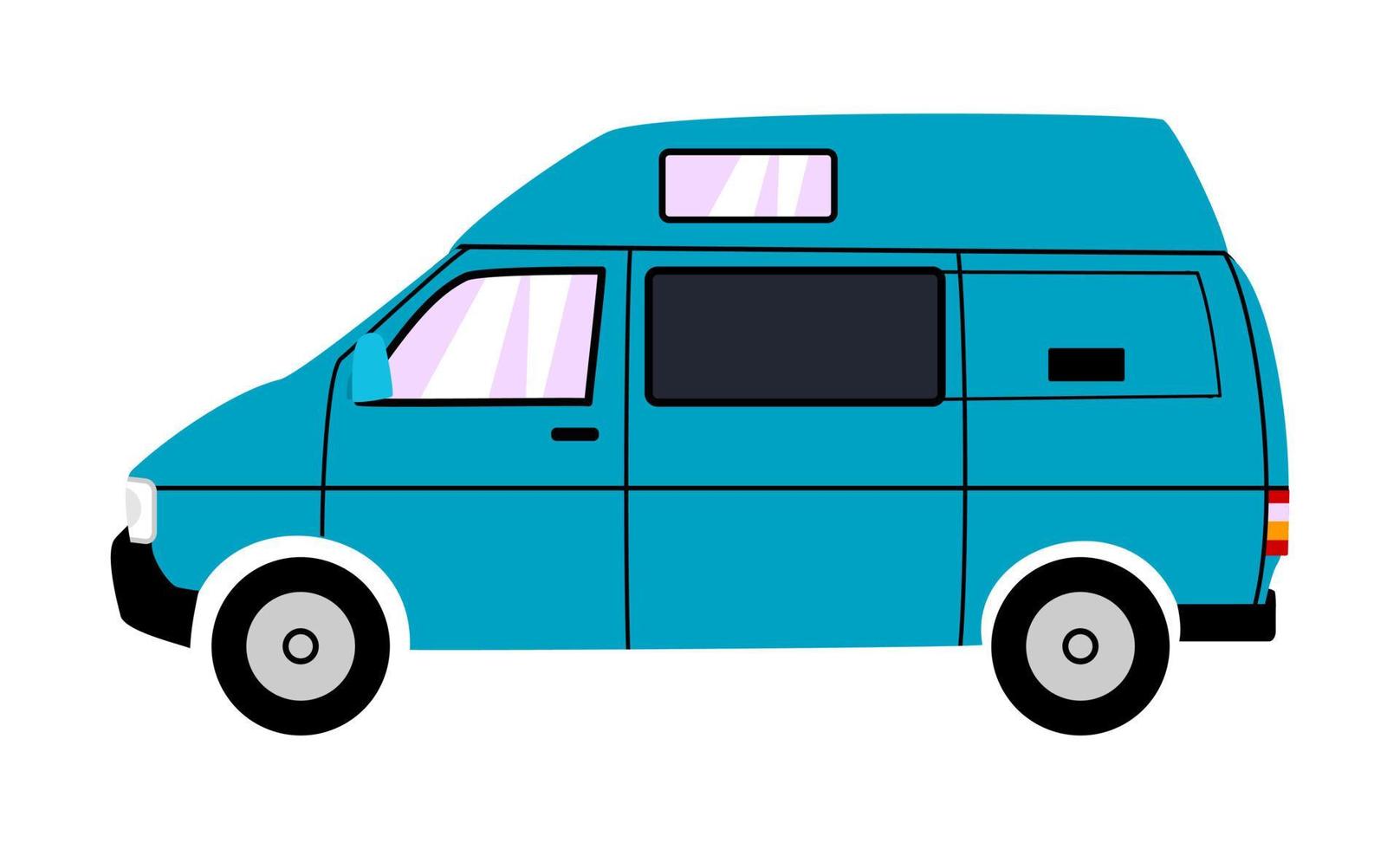 Blue Campervan Adventure Mobile Motorhome vector