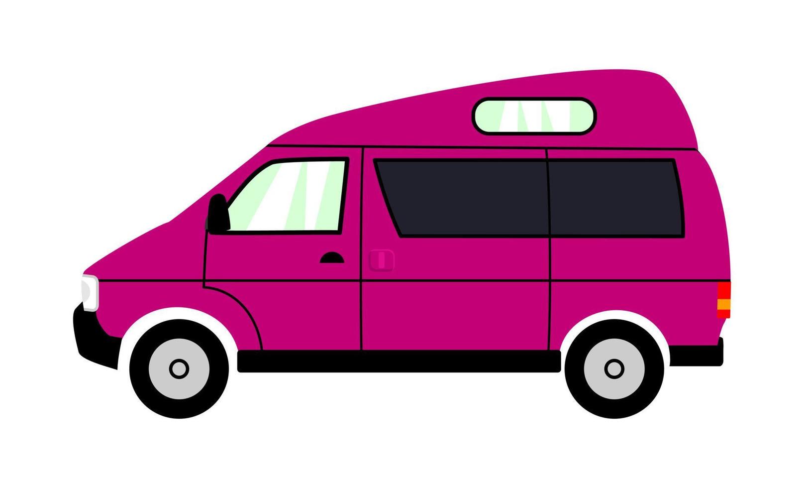 Pink Adventure Camper Van Mini Home on Wheels vector