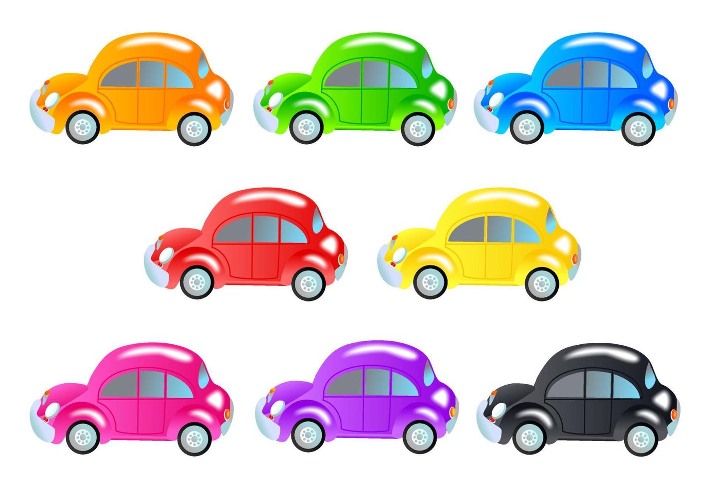 colección de transporte de coches de colores vector