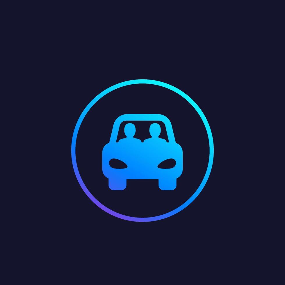 carpool, compartir un icono de coche vector