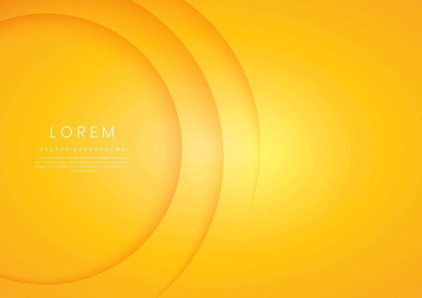 Abstract modern yellow gradient circles layers lighting background with copy space for your text. vector