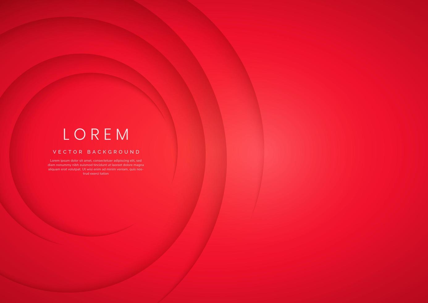 Abstract modern red gradient circles layers lighting background with copy space for your text. vector