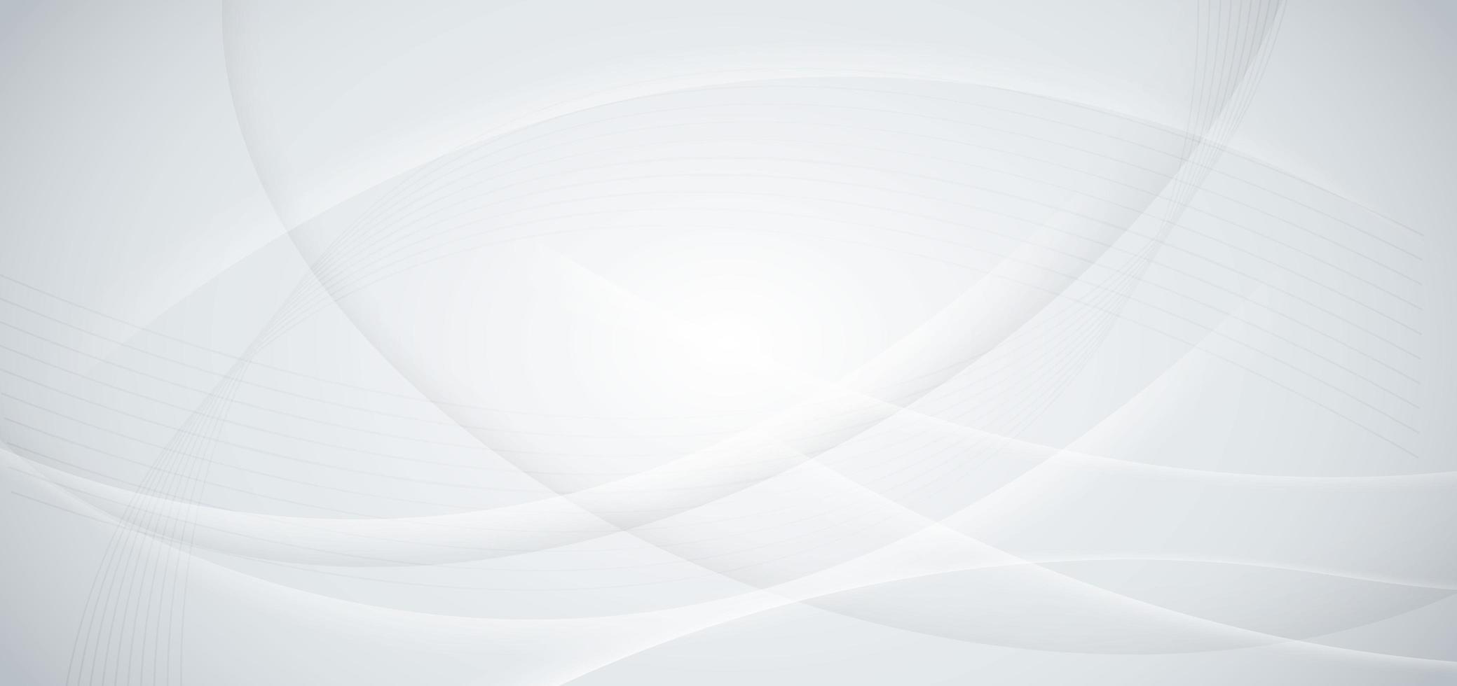 Abstract white and grey background with dynamic waves shape. vector