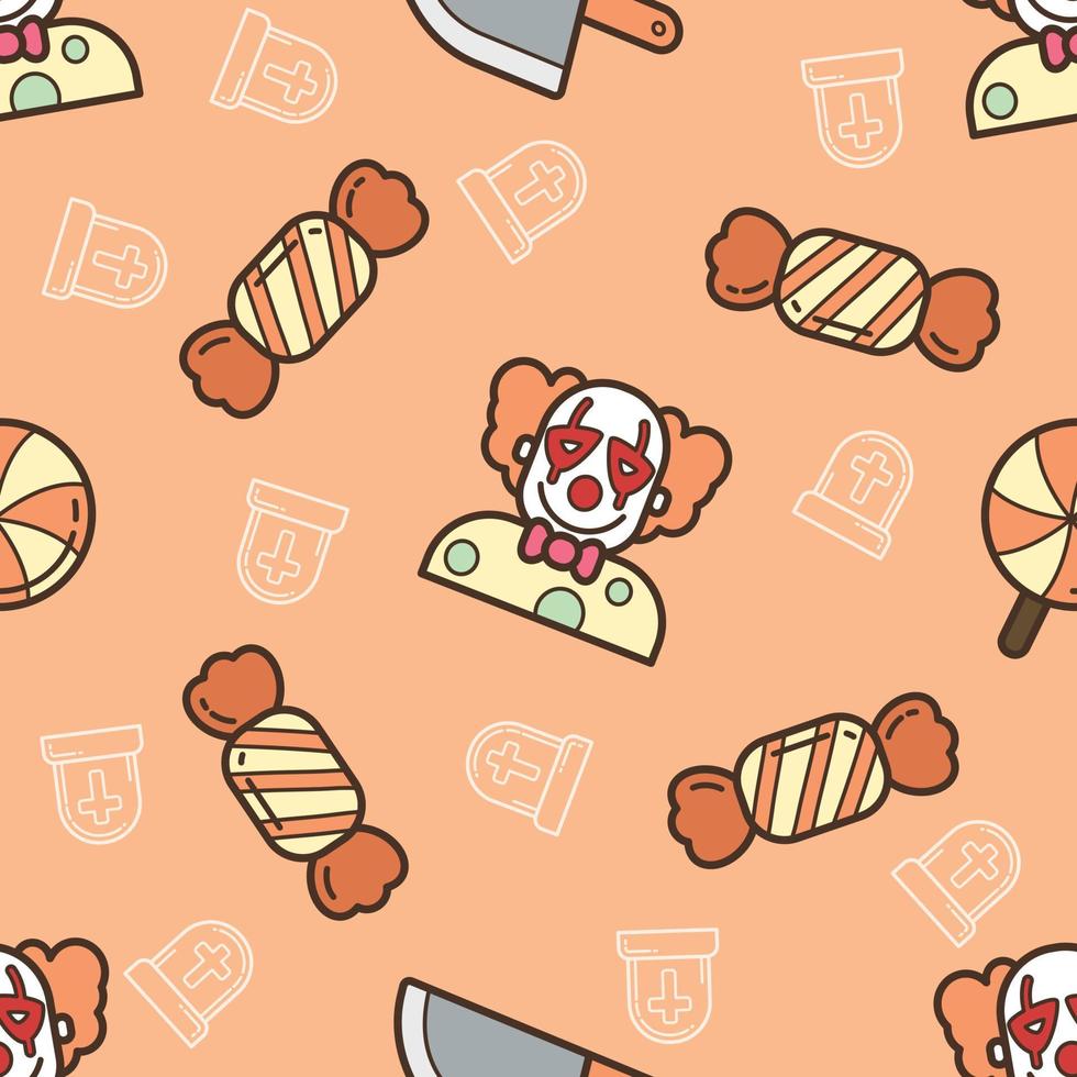 Seamless pattern Clown in Halloween day vector