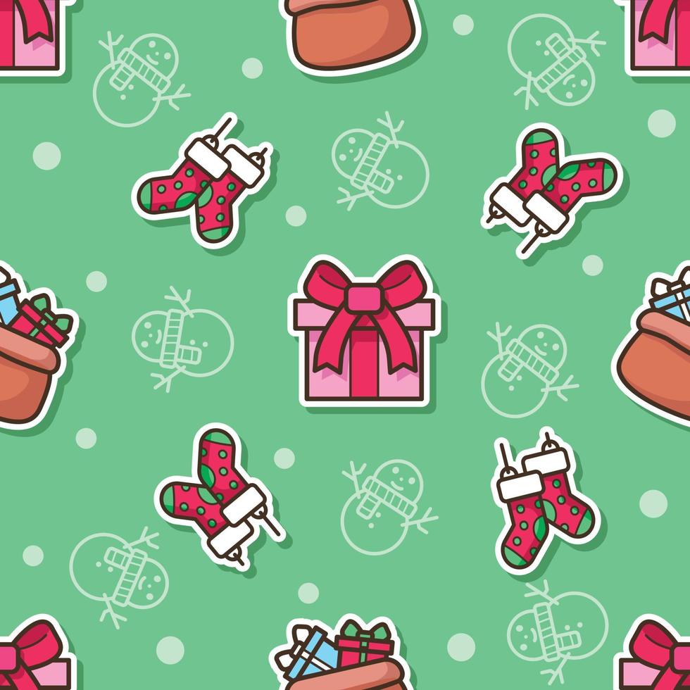 Seamless pattern gift bag in Christmas day vector