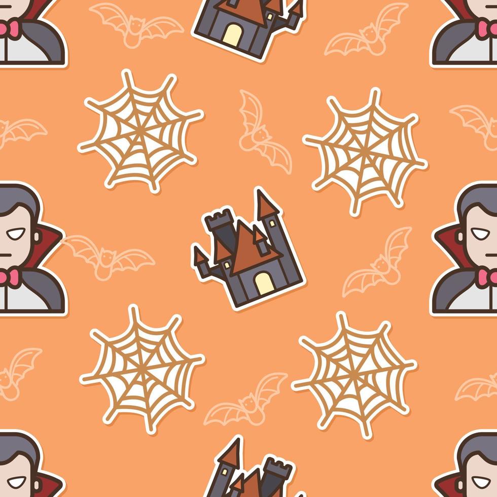 Seamless pattern Dracula in Halloween day vector