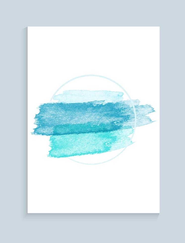 Blue watercolor brushes strokes painted background vector