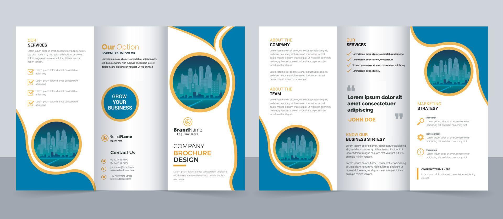 Creative corporate modern business trifold brochure template, trifold layout, a4, letter size brochure vector