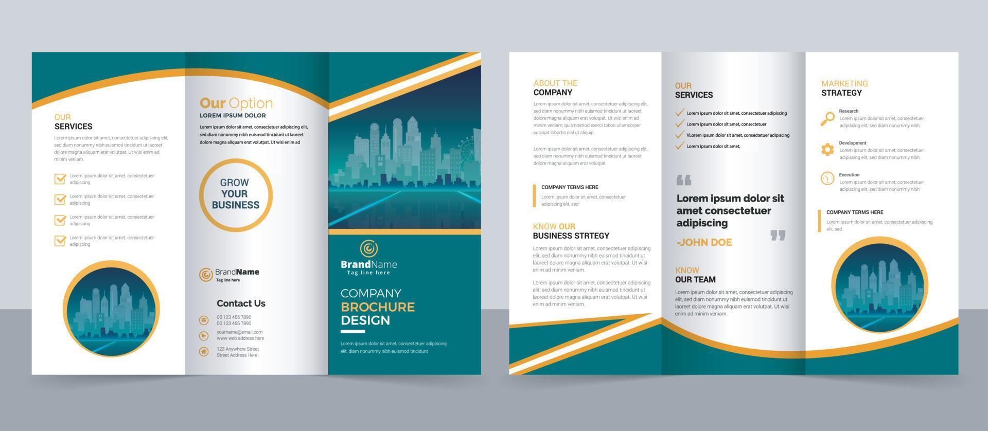 Creative corporate modern business trifold brochure template, trifold layout, a4, letter size brochure vector