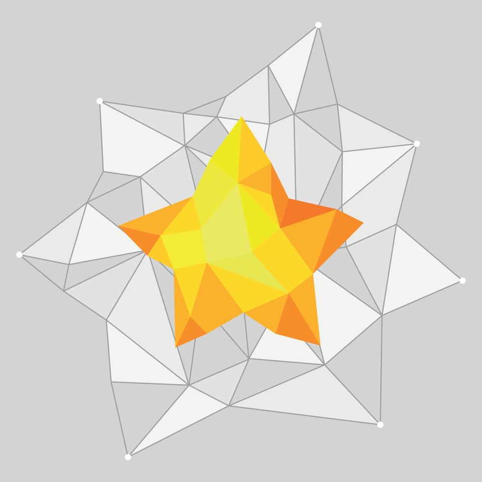 minimalistic objects fBig star minimalist art. space in a geometric style on a gray background vector