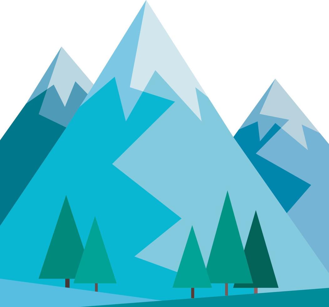 Minimalistic mountains in geometric style vector