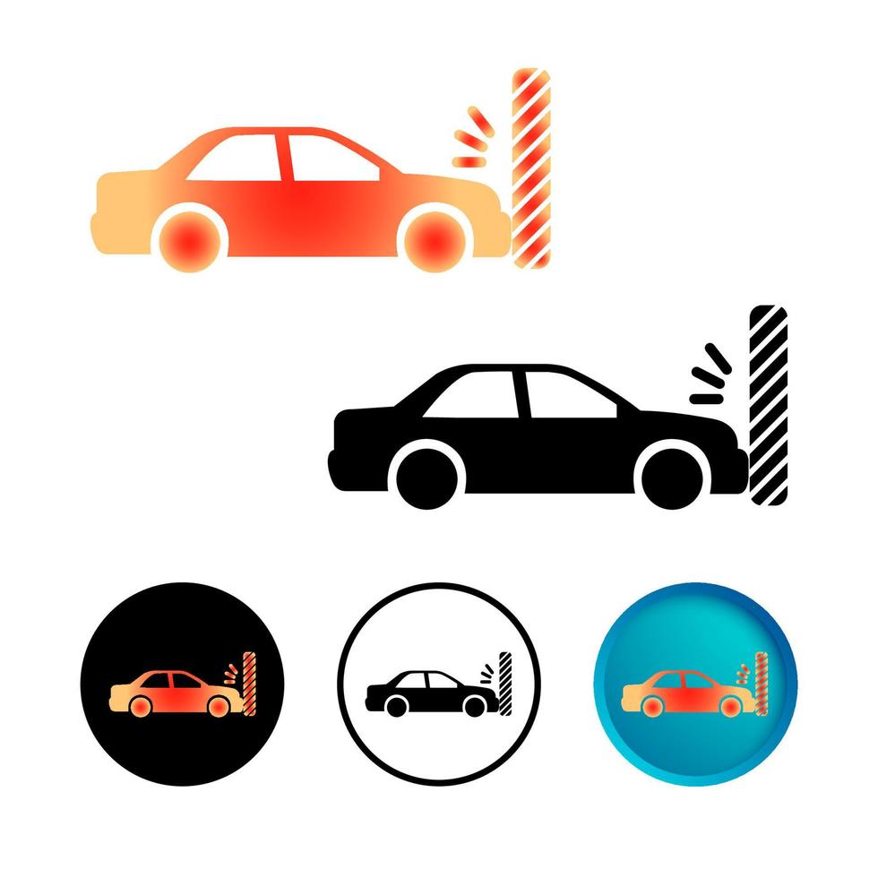 Abstract Car Crash Icon Set vector