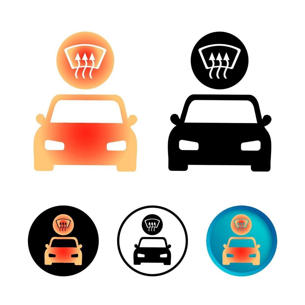 Abstract Car Heating Icon Set vector