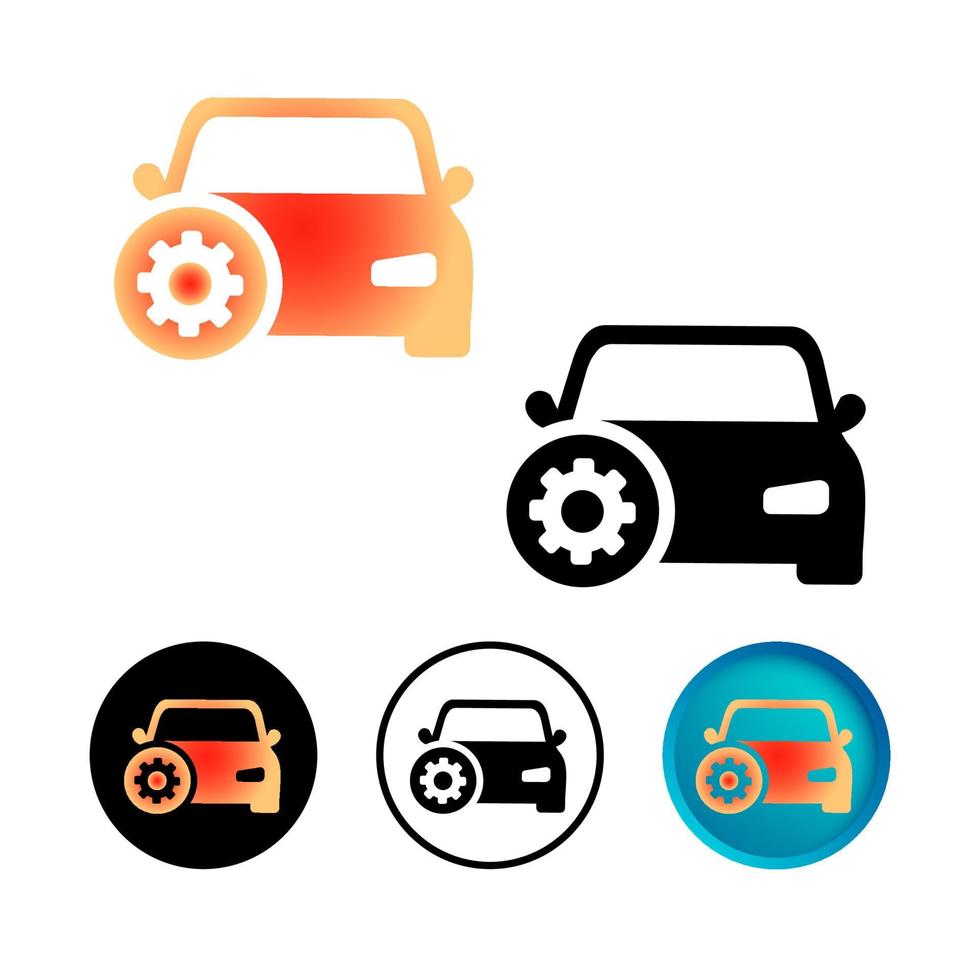 conjunto de iconos de servicio de coche abstracto vector