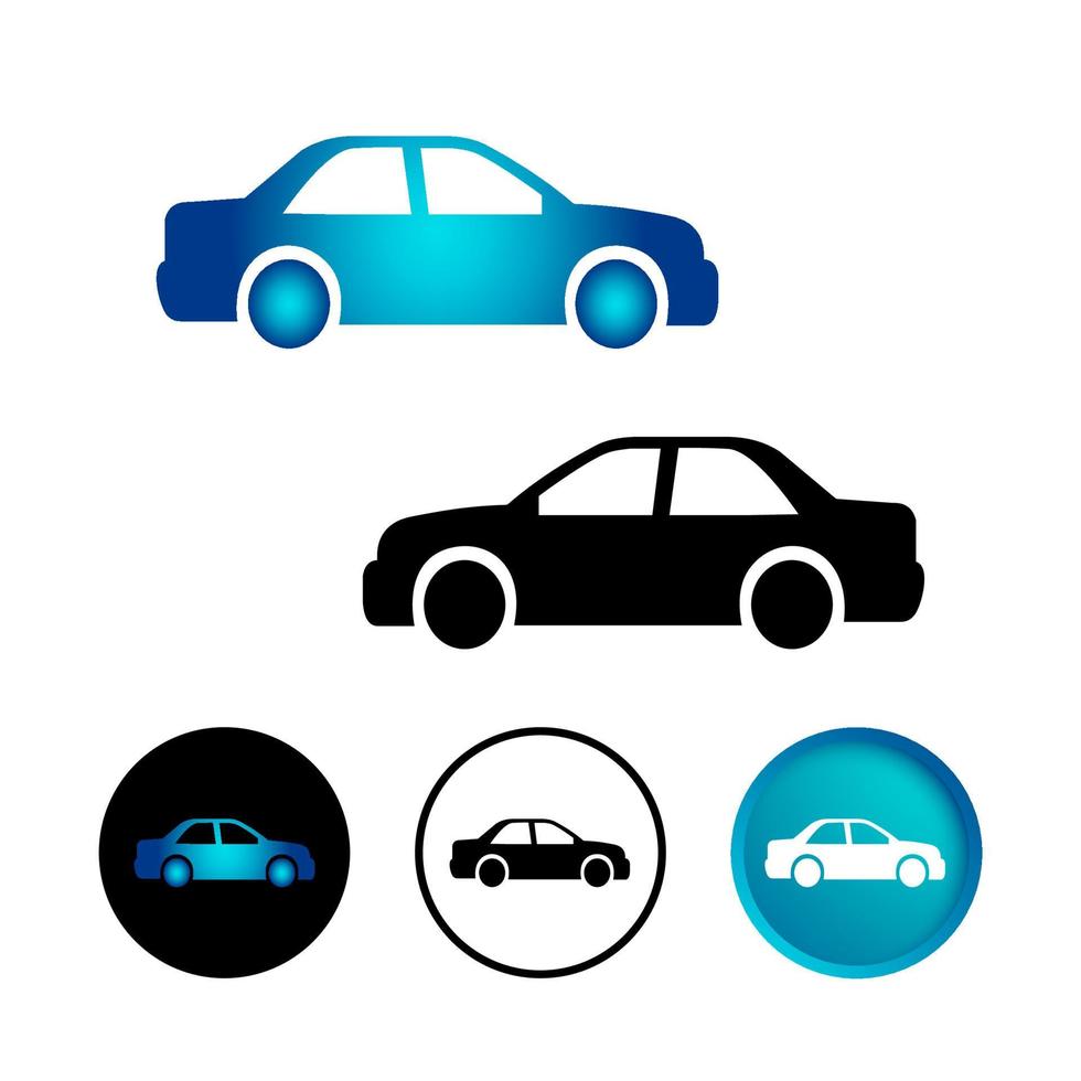 Abstract Car Side View Icon Set vector