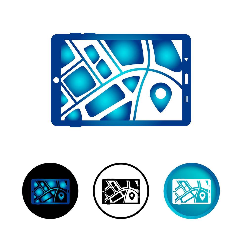 Abstract GPS on Screen Icon Set vector