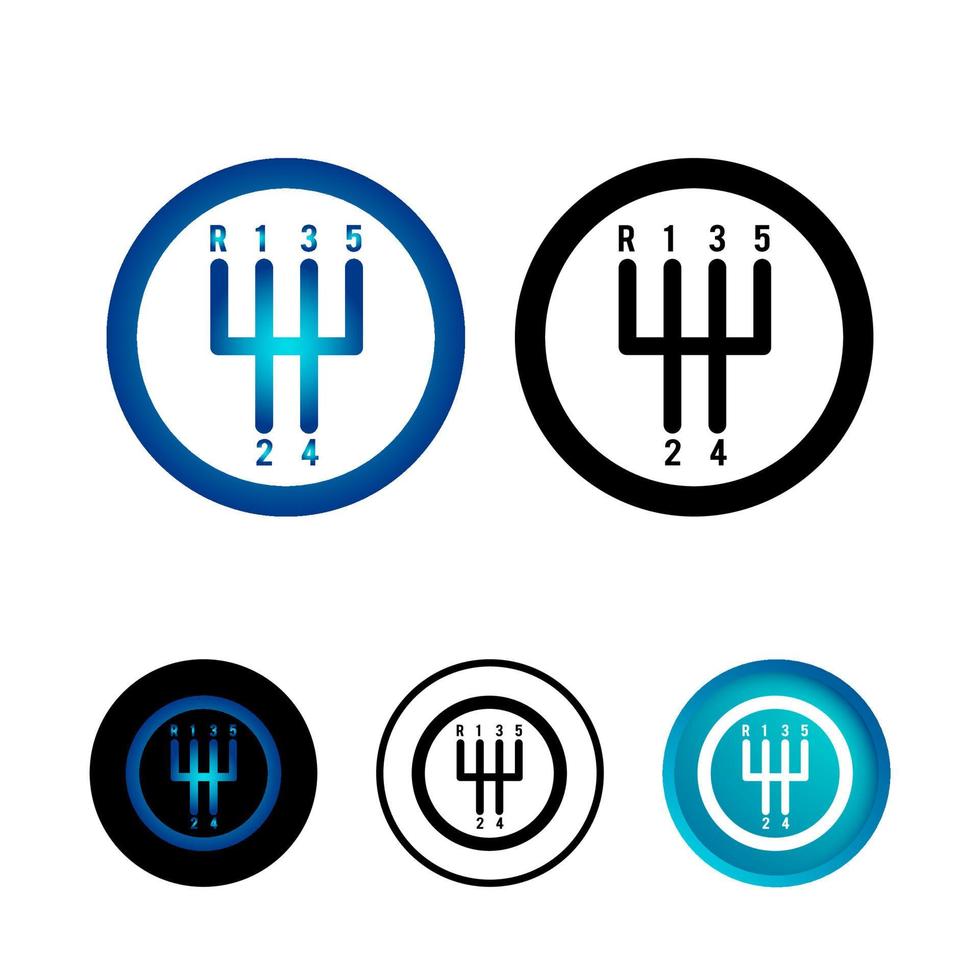 Abstract Gear Shift Icon Set vector