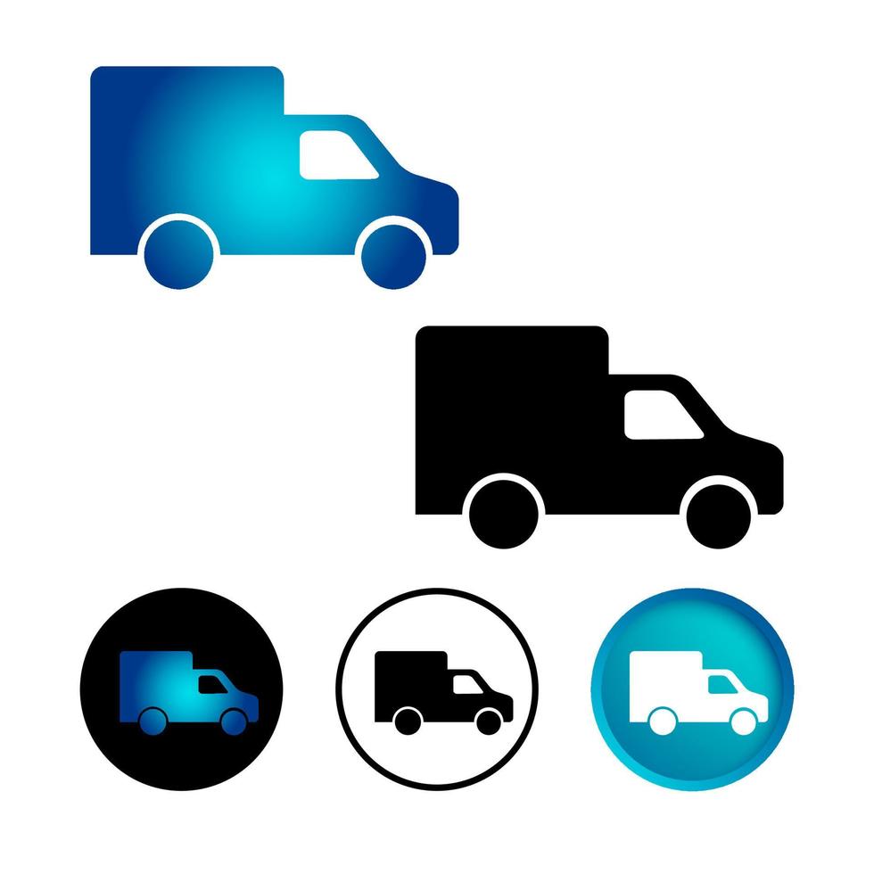 Abstract Delivery Truck Icon Set vector