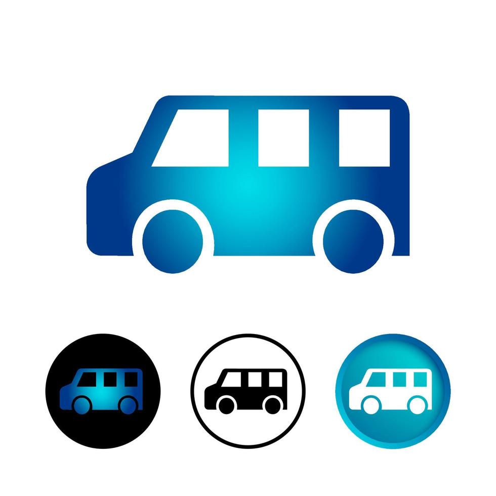 Abstract Mini Bus Icon Set vector