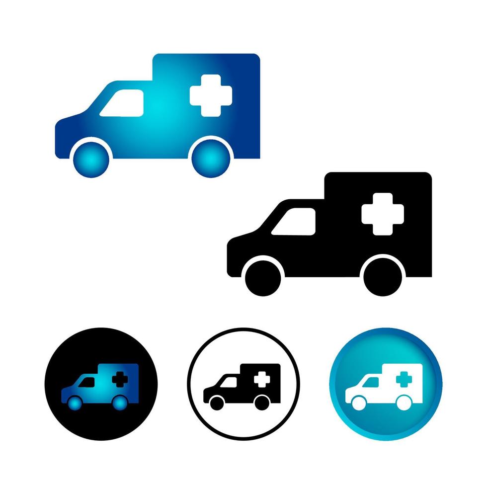 Abstract Hospital Ambulance Icon Set vector