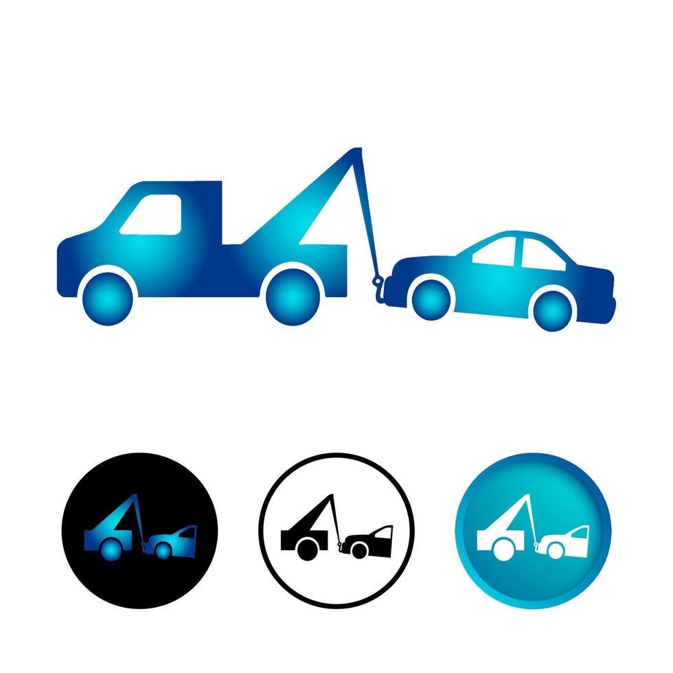 Abstract Towing a Car Icon Set vector