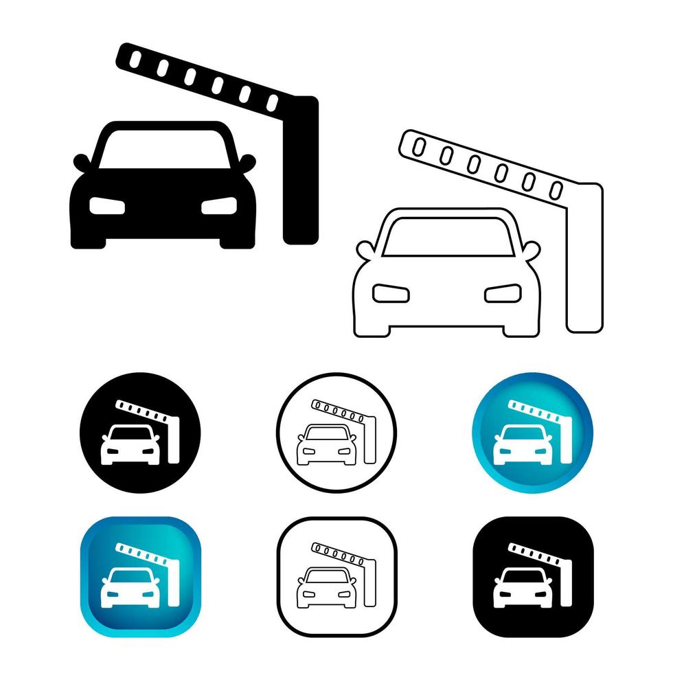 Abstract Barrier and Car Icon Set vector