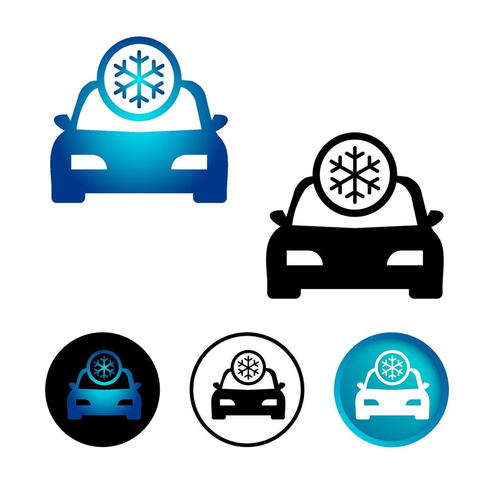 Abstract Car Climate Icon Set vector